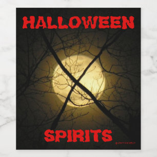 ÉTIQUETTE POUR BOUTEILLES DE VIN HALLOWEEN SPIRITS