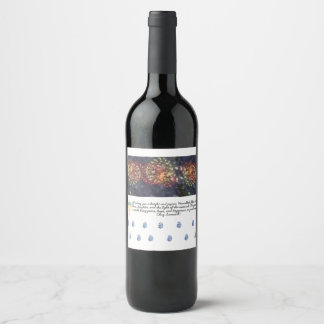Étiquette Pour Bouteilles De Vin Hanoukka avec menorah, bleu, minimum