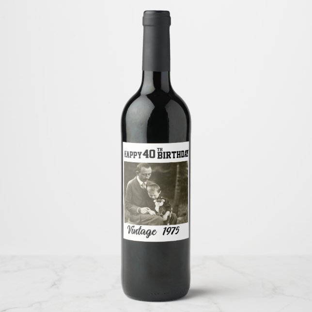 Étiquette Pour Bouteilles De Vin Happy Birthday (Wine Label) (Devant)