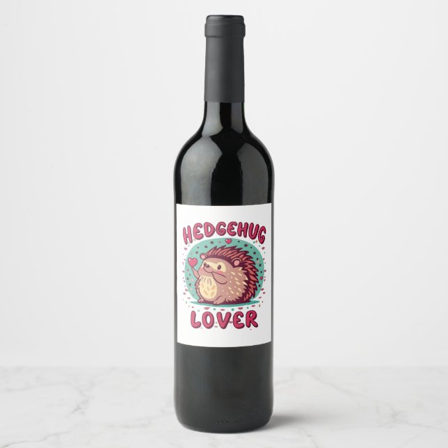 Étiquette Pour Bouteilles De Vin Hedgehug Lover (Devant)