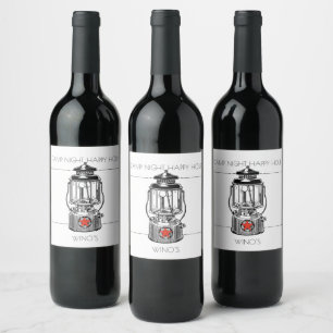 Étiquette Pour Bouteilles De Vin Heure heureuse de nuit de camp