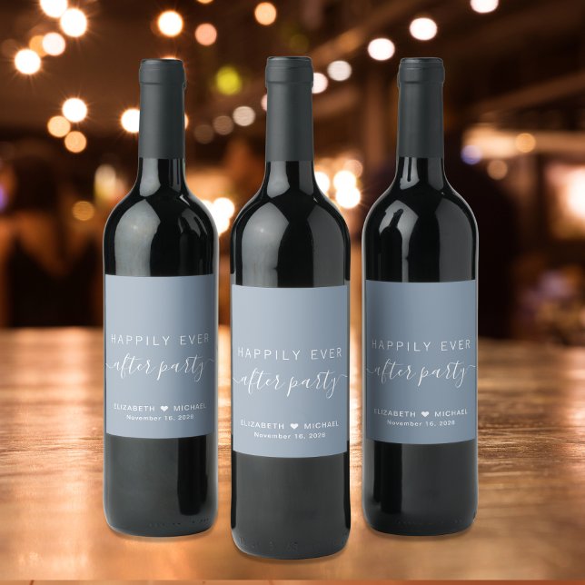 Étiquette Pour Bouteilles De Vin Heureusement Jamais Après La Réception De Mariage  (Créateur téléchargé)