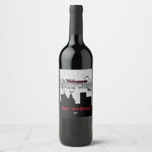 Étiquette Pour Bouteilles De Vin Hollywood fascinant avec les parties scintillantes