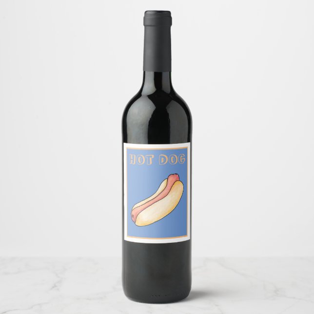 Étiquette Pour Bouteilles De Vin Hot dog (Devant)