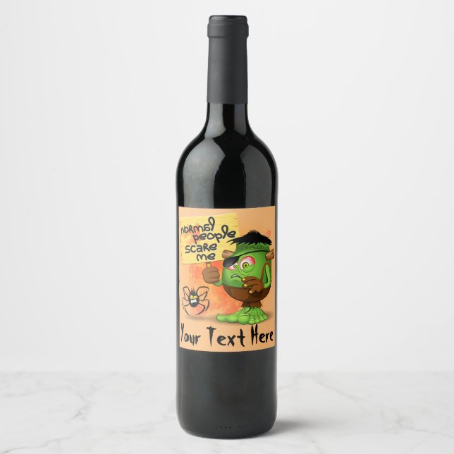 Étiquette Pour Bouteilles De Vin Humorous Frankenstein (Devant)