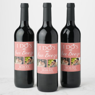 Étiquette Pour Bouteilles De Vin I Do's & Free Booze Modern Wedding Enregistrer La 