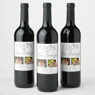 Étiquette Pour Bouteilles De Vin I Do's & Free Booze Modern Wedding Enregistrer la