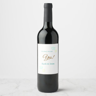 Étiquette Pour Bouteilles De Vin Il a demandé elle a dit oui engagement simple mini