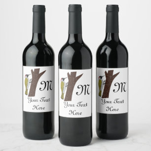 Étiquette Pour Bouteilles De Vin Illustration du pic vert
