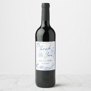 Étiquette Pour Bouteilles De Vin Illustrations Dessins à Main Fête de Mariage