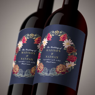 Étiquette Pour Bouteilles De Vin Imaginaire Enchantée jardin floral mariage