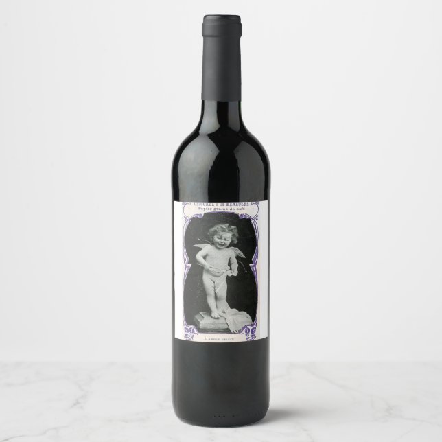 Étiquette Pour Bouteilles De Vin Impression de l'ange triste Cherub (Devant)