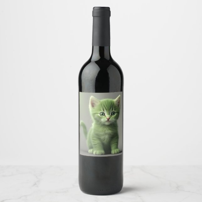 Étiquette Pour Bouteilles De Vin Incroyable Kitten (Devant)