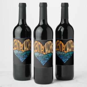 Étiquette Pour Bouteilles De Vin Indispensable Travailleur Coeur Word Art