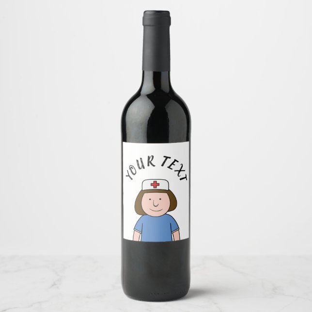 Étiquette Pour Bouteilles De Vin Infirmière (Devant)