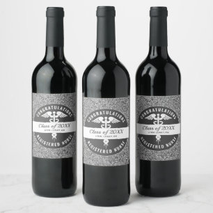 Étiquette Pour Bouteilles De Vin Infirmière de la fête de graduation Parties scinti