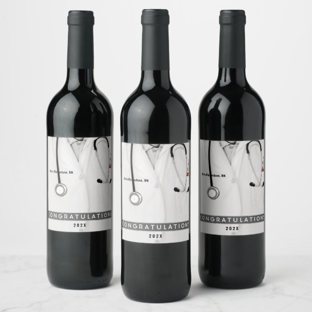 Étiquette Pour Bouteilles De Vin Infirmière Étiquette de vin de l'école de soins in (Bouteilles)