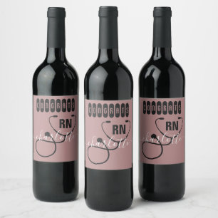 Étiquette Pour Bouteilles De Vin Infirmière inscrite à la RN personnalisée