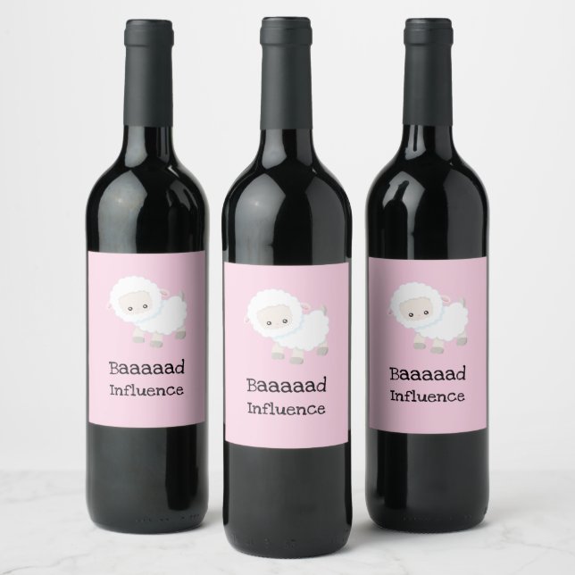Étiquette Pour Bouteilles De Vin Influence Baaad Cute Lamb Sheep Custom (Bouteilles)