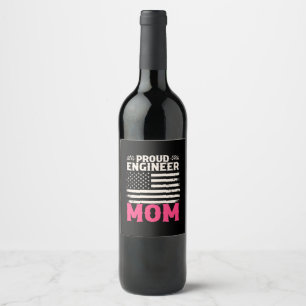 Étiquette Pour Bouteilles De Vin Ingénieur d'art fier ingénieur maman