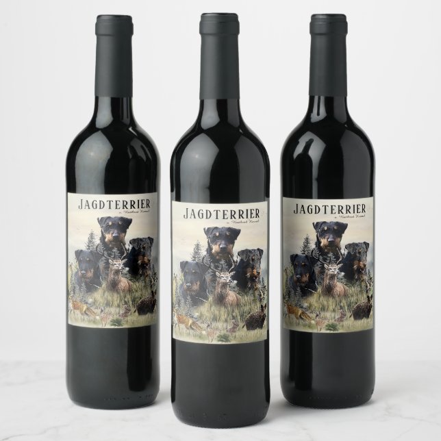 Étiquette Pour Bouteilles De Vin Jagdterriers c. Renbrad Kennel (Bouteilles)