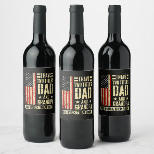 Étiquette Pour Bouteilles De Vin J'ai Deux Titres Papa Et Papi Fête Des Pères