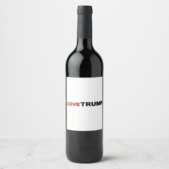 Étiquette Pour Bouteilles De Vin J'aime Trump (Devant)