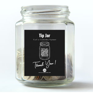 Étiquette Pour Bouteilles De Vin Jar de conseil, application de paiement de code QR