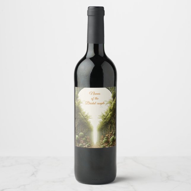 Étiquette Pour Bouteilles De Vin Jardins et bâtiments écologiques en Harmonie (Devant)
