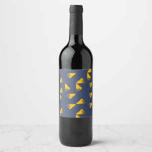 Étiquette Pour Bouteilles De Vin Jaune, cool, unique, triangles tendance