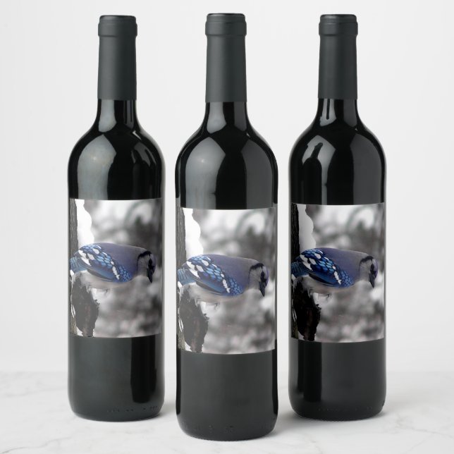 Étiquette Pour Bouteilles De Vin Jay bleu hiver (Bouteilles)