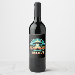 Étiquette Pour Bouteilles De Vin Je crois - OVNI