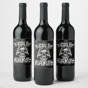 Étiquette Pour Bouteilles De Vin Je Pourrais Être Le Mouton Noir De La Famille