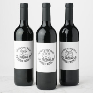 Étiquette Pour Bouteilles De Vin Je suis désolé