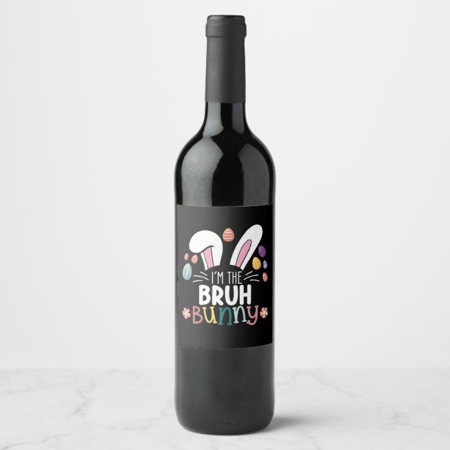 Étiquette Pour Bouteilles De Vin Je suis le Groh Bunny Easter Matching (Devant)