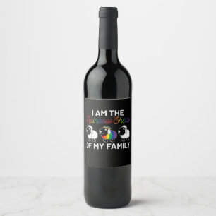 Étiquette Pour Bouteilles De Vin Je suis le mouton arc en ciel de ma famille Cade