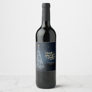 Étiquette Pour Bouteilles De Vin Je vous souhaite le meilleur Noël qui soit, sapin 