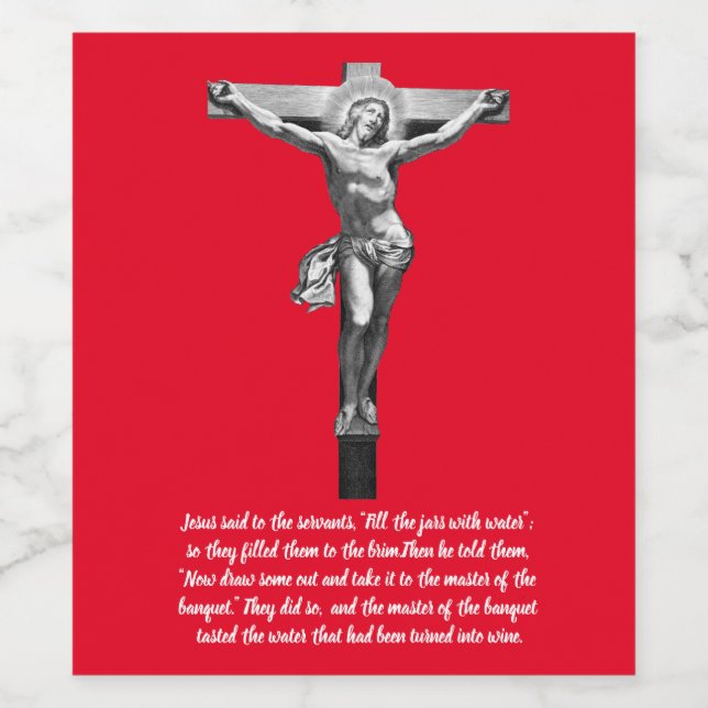 Étiquette Pour Bouteilles De Vin Jésus Christ Croix foi chrétienne Bible ART (Étiquettes simples)