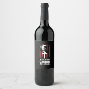 Étiquette Pour Bouteilles De Vin Jésus est mon sauveur Trump est mon président Trum