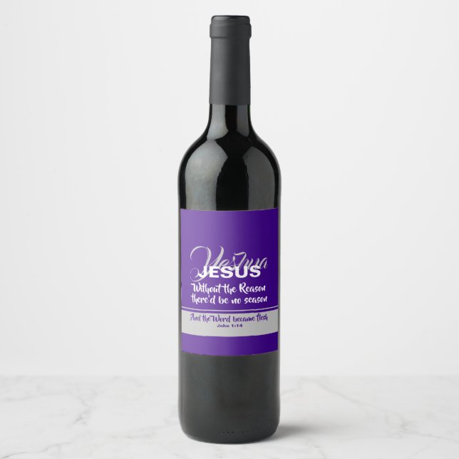 Étiquette Pour Bouteilles De Vin JÉSUS RAISON SAISON Christian NOËL Violet (Devant)
