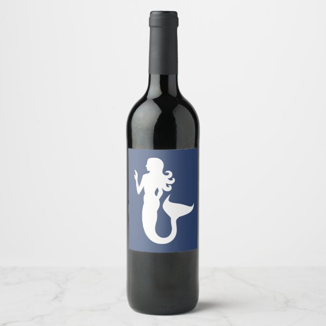 Étiquette Pour Bouteilles De Vin jeu nautique MERMAID thème (Devant)