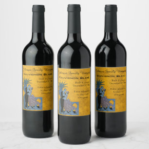 Étiquette Pour Bouteilles De Vin Jeunes mariés Art Déco vintage, danse de mariage d