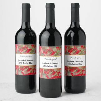 Étiquette Pour Bouteilles De Vin Joli EUCALYPTUS Floral GRAY GOLD CUSTOM Wine Lab