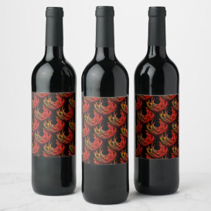 Étiquette Pour Bouteilles De Vin Joli motif d'art abstrait bohème élégant moderne #