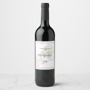 Étiquette Pour Bouteilles De Vin Joli Oiseau Bleu & Jaune sur une agrafeuse de vin