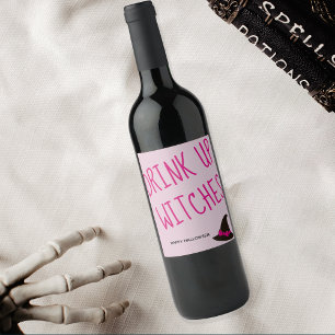 Étiquette Pour Bouteilles De Vin Jolie Halloween Boire des sorcières