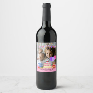 Étiquette Pour Bouteilles De Vin Jouets pour enfants roses mignonette Fête d'annive