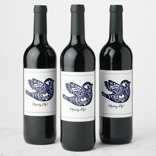 Étiquette Pour Bouteilles De Vin Jour des Valentines Épouser mon Inséparable (Bouteilles)