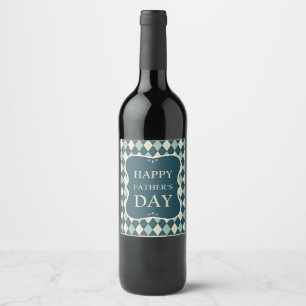 Étiquette Pour Bouteilles De Vin Joyeuse fête des Pères, Argyle