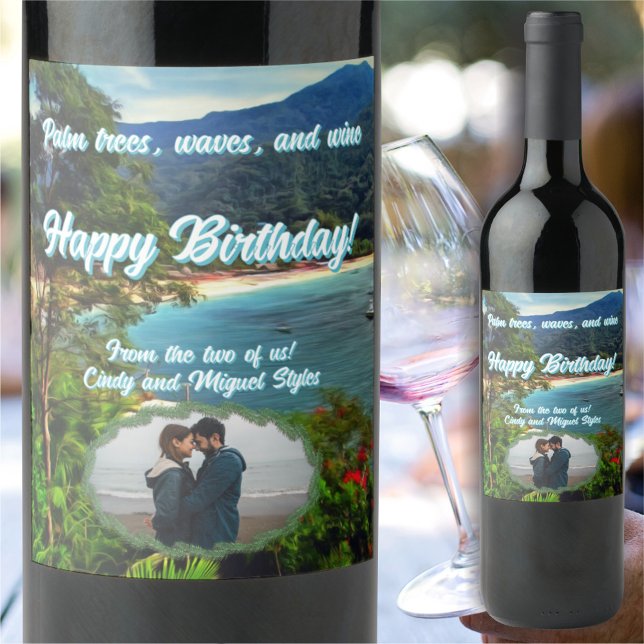 Étiquette Pour Bouteilles De Vin Joyeux Anniversaire 0828 (Créateur téléchargé)